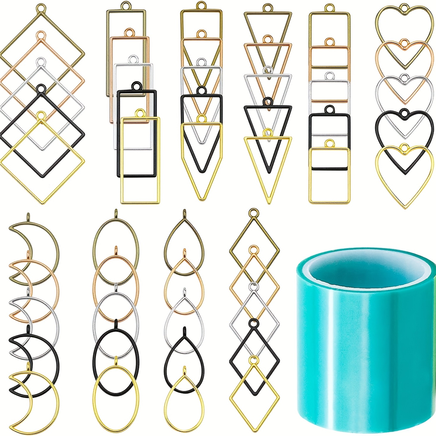 Alloy Drop Glue Border Pendant Set